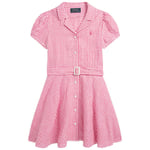 Ralph Lauren Rutig Skjortklänning Belmont Pink | Rosa | 130-134 cm