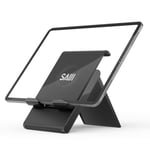 Cell Phone Stand, SAIJI Tablet Stand Sturdy and Stable, Phone Holder Height Adjustable Foldable, Stand for Desk Compatible with all 4-12.9 inch Smartphone Tablet Kindle Switch (Black)