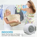 30m Retractable Clothes Cord Reel Wire Double Washing Line Wall Mounted Outdoor
