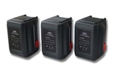 Lot 3 batteries Li-Ion vhbw 4000mAh (18V) pour outils souffleur Gardena Accujet 18-Li comme 8835-U, 8835-20, 8839, 8839-20.