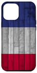 Coque pour iPhone 13 Pro Max France, planches de bois drapeau français, France