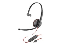 Poly Blackwire 3210 - 3200 Series - micro-casque - sur-oreille - filaire - USB-C - noir - Certifié Skype, Certifié Avaya, certifié Cisco Jabber