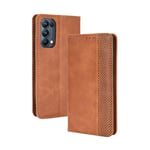 GOGME Leather Case for OPPO Find X3 Lite Case, Retro Style PU/TPU Wallet Folio Case, Collection Premium Folio Cover with [Card Slots] and [Kickstand] for OPPO Find X3 Lite. Brown