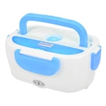 Heating Lunch Box, 4 Colors Electric Heating Lunch Box Portable Food Container,2 Compartments Food Warmer Heater, for Home Office Travel Car Truck(Blue)