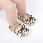Baby Leopard Non-slip Pu Princess Bow Loving Heart Shoes 6-12months