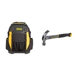 Stanley 1-95-611 Fatmax Tool Backpack & STHT0-51309 16oz Fiberglass Curved Claw Hammer, 450g