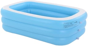 Swimming Pool 110Cm-305Cm Adults Kids Thicken Children Bathing Tub Baby Home Use Paddling Pool Inflatable Square Swimming Pool Kids Inflatable Pool Large Size+ Air Pump,51 inch (Size : 103 inch)