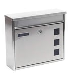 TopgadgetsUK White Stainless Steel Mail Box Contemporary Post Box Wall Lockable Weatherproof Post Box