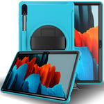 Skal 360° Stativ för Galaxy Tab S7 Plus 12.4" - Blå