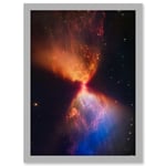 NASA James Webb Telescope Catches Fiery Hourglass New Star Forms Protostar Artwork Framed Wall Art Print A4