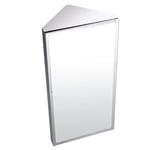 Mirror Cabinets Stainless Steel Bathroom Cabinet Triangular Brushless Wall-mounted Corner Medicine Cabinet With Mirror Stainless Steel Brushed Stainless (Color : Silver, Size : 30 * 60 * 19.5cm)