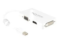 Delock - Displayport-Adapter - Mini Displayport (Hane) Till Hd-15 (Vga), Hdmi, Displayport (Hona) - 16 Cm - Vit