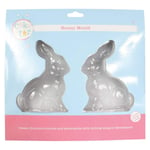 Cake Star Chocolate Bunny Mould, 2 Part Mold to Make Chocolate Rabbit, 100mm x 130mm 84869 Transparent