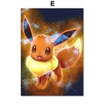 SDFSD Pocket Monster Pikachu Anime Nursery Print Wall Art Canvas Painting Nordic Posters And Prints Wall Pictures Baby Kids Room Decor 90 * 120cm