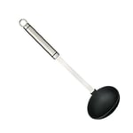 KitchenCraft Professional Soup Ladle with Non Stick Safe Nylon Head, Stainless Steel, 33 cm, Silver/Black