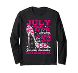 July Girl Like a Boss in Control diamond shoes Funny girl Long Sleeve T-Shirt