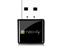 Techly I-Wl-Usb-300Ty, Trådlös, Usb, Wlan, Wi-Fi 4 (802.11N), 300 Mbit/S, Svart
