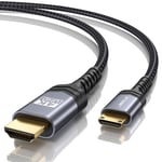 Mini HDMI to HDMI Cable, JSAUX 4K@60Hz High Speed Mini HDMI Cable Gold-Plated Mini HDMI to Standard HDMI Lead Compatible with Digital Cameras, Camcorders, Tablet and Laptop etc -10FT/3M