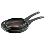 Tefal Jamie Oliver 2Pc Aluminium Non-Stick Coated Frying Pan Set Black Frypans