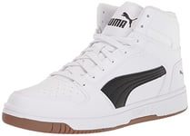 PUMA Men's Rebound Layup Sneaker, White Black-Gum, 9.5 UK