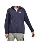 Nike M NSW TCH FLC Hoodie FZ Sweat-Shirt Homme, obsidianheather/Obsidian/White, FR : L (Taille Fabricant : L)