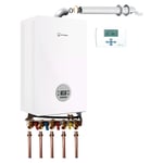 Elm Leblanc - Chaudière gaz murale condensation Oxylis iCondens e.l.m Leblanc 24 kW Complète (Ventouse + Douilles + Dosseret) avec Thermostat Filaire