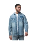 Levi's Mens Levis Sawtooth Relax Fit Western Shirt in Light Blue Cotton - Size X-Large