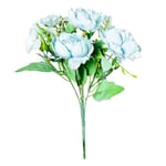 DRW Lot de 12 Bouquets de Fleurs en Polyester Bleu Ciel 1 x 1 x 27 cm
