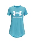 Under Armour Girls Girl's UA Sportstyle Graphic T-Shirt in Blue - Size 6-7Y