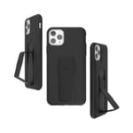 CLCKR Compatible with iPhone 11 Pro Max Case with Phone Grip and Expanding Stand, iPhone 11 Pro Max Cover with Phone Grip Holder - Perforated Black