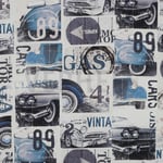 Verhees Textiles CANVAS DIGITAL VINTAGE CARS JEANS