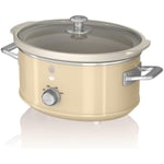Swan Retro Slow Cooker with 3 Heat Settings & Keep Warm Function 3.5L 200W Cream