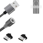 Magnetic charging cable for Huawei Mate 50 RS with USB type C and Micro-USB conn