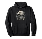 Funny Biker Bald Eagle Riding Motorcycle Pullover Hoodie