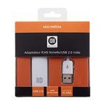Adapateur USB2.0 mâle/RJ45 Femelle Blanc - Compatible 10/100Mbps Plug&Play