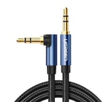 Ugreen AUX Kabel, Vinklad, 3.5mm, 1.5m - Blå