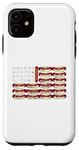 Coque pour iPhone 11 Hot Dog Drapeau américain 4 juillet patriotique été barbecue drôle