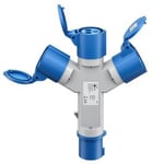 CEE adapter med 3 uttag – IP44, 16A