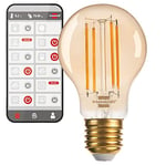 Brennenstuhl Connect Ampoule LED à filament WiFi standard (ampoule WiFi vintage compatible avec Amazon Alexa et Google Assistant, E27, 470 lm, 4,9 W, blanc chaud 2200 K, intensité infinie, rétro,