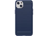 Flexibelt Kolfiberfodral För Iphone 15 Plus Carbon Case - Blå