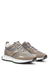 BOSS Mens Jonah Runn Mixed-Material Trainers with Suede and Branded Trims Size 9