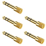 Headphone Adapter 3.5mm Female to 6.35mm Male, Ancable 5 Pack 1/4 inch to 1/8 inch Stereo Aux Jack Headphone Adapter Gold Plated 6.35mm to 3.5mm Jack Converter for Digital Piano, Keyboard, etc