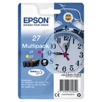 Epson 27 Alarm Clock Cyan Magenta Yellow Standard Capacity Ink Cartridge Multipa