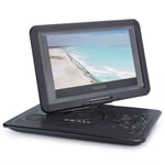 Hopcd 13.9inch HD Portable DVD Player, LCD Display DVD/TV/CD Player with FM/USB/Game Function, Support AV Input/Output, Built-in Rechargeable Battery(UK Black)