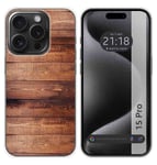 Housse En Silicone Compatible Avec L'IPhone 15 Pro (6.1) Design Bois 02 Dessins