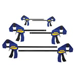 IRWIN Quick-Grip Bar Clamp, One-Handed, Mini, 6-Pack (1964749), Blue