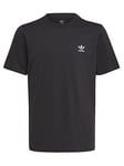 Boys, adidas Originals Junior Trefoil Short Sleeve T-Shirt - Black, Black, Size 13-14 Years