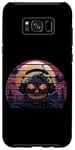 Coque pour Galaxy S8+ Casque rétro vintage coucher de soleil crâne jack o lanterne lune