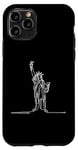 Coque pour iPhone 11 Pro One Line Art Dessin Lady Liberty