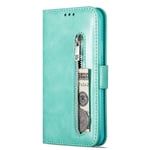 Samsung Galaxy S20+ Plus Case, Shockproof PU Leather Zipper Wallet Phone Cases with Stand Magnetic Closure Card Holder Flip Folio TPU Bumper Slim Fit Protective Cover for Samsung S20 Plus, Mint Green